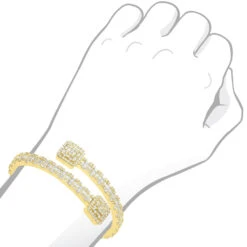 Ladies Diamond Bracelet 10K Yellow Gold Split-Style Bangle Bracelet For Women -Its Hot Jewelry Shop ladies diamond bracelet 10k or 14k gold split style bangle bracelet for women 804081 bodye