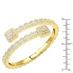 Ladies Diamond Bracelet 10K Yellow Gold Split-Style Bangle Bracelet For Women -Its Hot Jewelry Shop ladies diamond bracelet 10k or 14k gold split style bangle bracelet for women 804081 rulerye