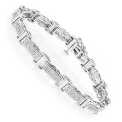 Ladies Diamond Bracelet In Sterling Silver 0.22ct
