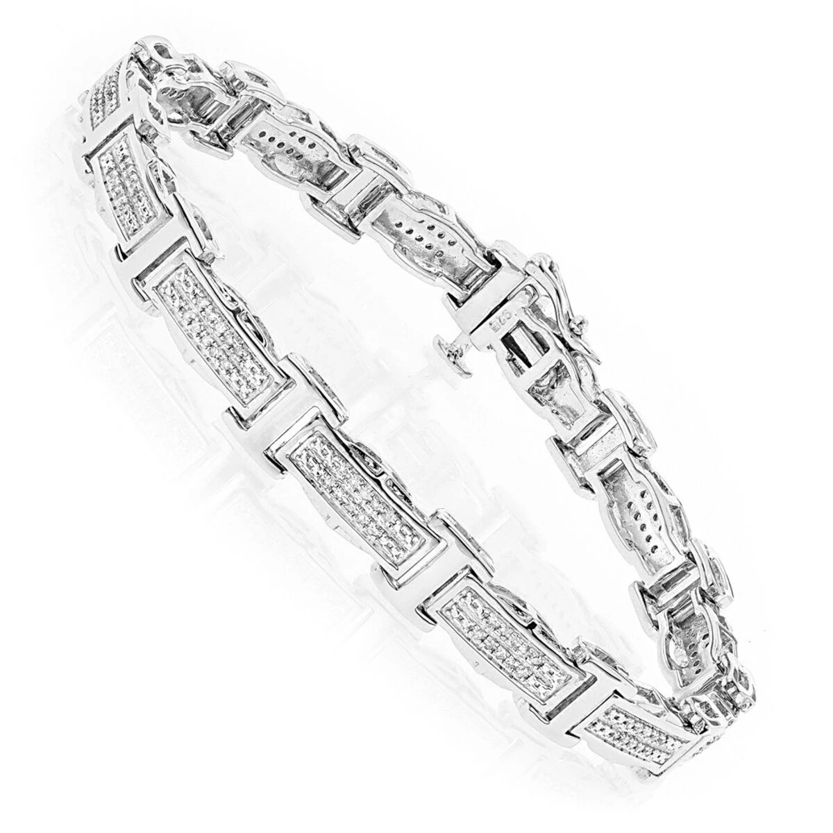 Ladies Diamond Bracelet In Sterling Silver 0.22ct 3 Ladies Diamond Bracelet In Sterling Silver 0.22ct