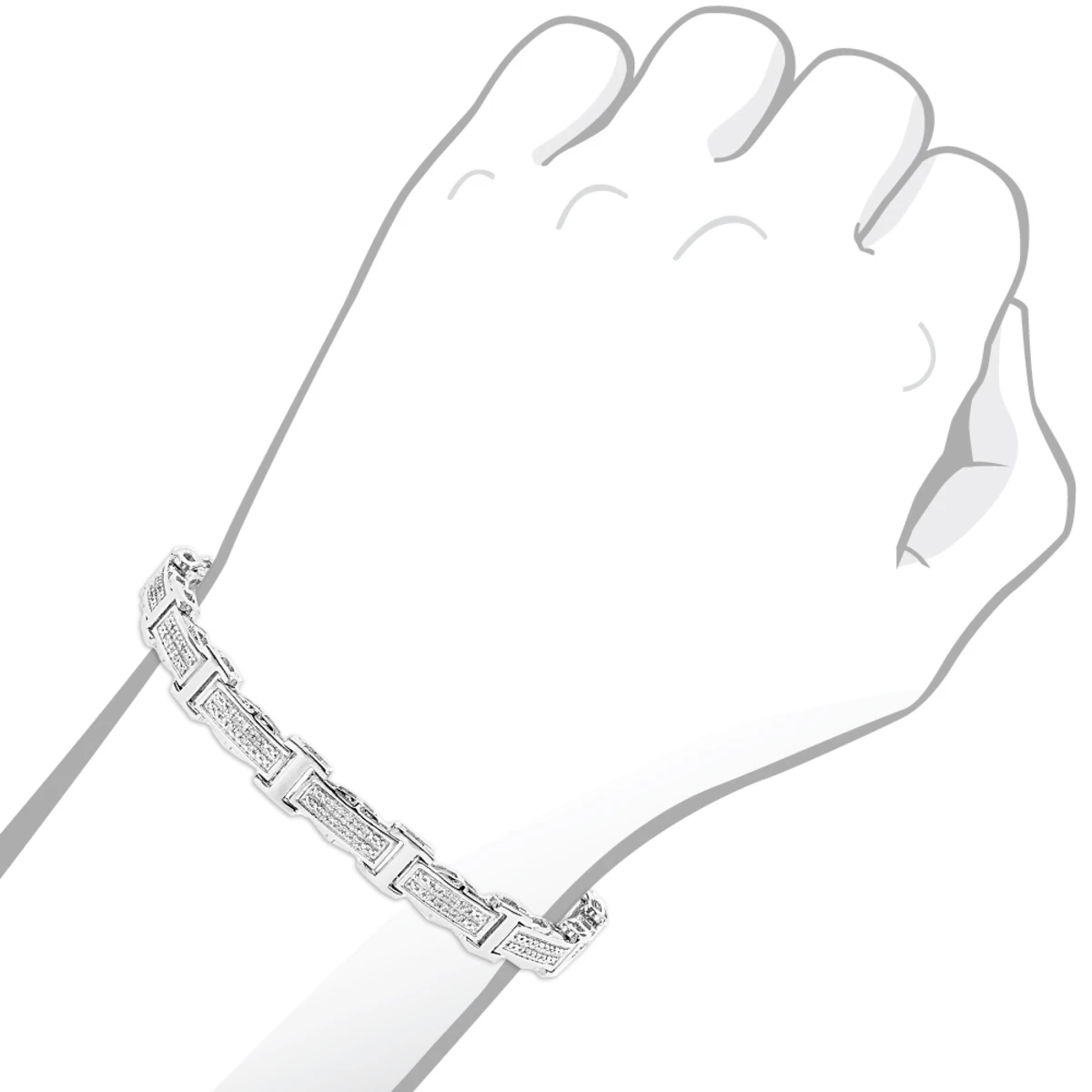 Ladies Diamond Bracelet In Sterling Silver 0.22ct 5 Ladies Diamond Bracelet In Sterling Silver 0.22ct - Image 3