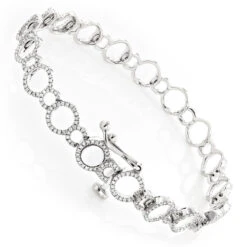 Ladies Diamond Circle Bracelet 0.9ct 14K Yellow Gold -Its Hot Jewelry Shop ladies diamond circle bracelet 09ct 14k gold backwh