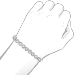 Ladies Diamond Circle Bracelet 14K White Gold 4.66ct -Its Hot Jewelry Shop ladies diamond circle bracelet 14k 466ct p 43658 bodwh 20201006