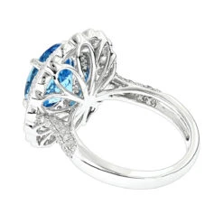 Blue Topaz Engagement Cocktail Ring 2.2ct 14K White Gold -Its Hot Jewelry Shop ladies diamond cocktail rings blue topaz engagement ring 22ct 14k gold backwh