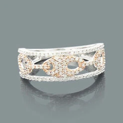 Ladies Diamond Cutout Ring 0.44ct 2 Tone 14K White Gold
