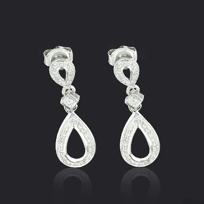 Ladies Diamond Drop Earrings 0.28ct 10K Rose Gold 3 Ladies Diamond Drop Earrings 0.28ct 10K Rose Gold