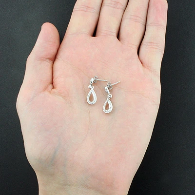 Ladies Diamond Drop Earrings 0.28ct 10K Rose Gold 4 Ladies Diamond Drop Earrings 0.28ct 10K Rose Gold - Image 2