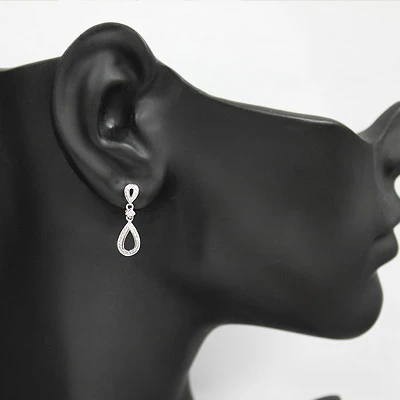 Ladies Diamond Drop Earrings 0.28ct 10K Rose Gold 5 Ladies Diamond Drop Earrings 0.28ct 10K Rose Gold - Image 3