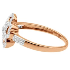 Ladies Diamond Heart Ring 0.36ct 14K Yellow Gold -Its Hot Jewelry Shop ladies diamond heart ring 036ct 14k flower jewelry back rose