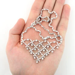 Ladies Diamond Designer Flower Necklace 4.5ct 14K White Gold -Its Hot Jewelry Shop ladies diamond necklaces designer flower necklace 45ct 14k 3