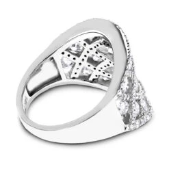 Ladies Diamond 3 Ct 14K White Gold Unique Right Hand Ring -Its Hot Jewelry Shop ladies diamond right hand rings 35ct 14k gold unique jewelry cage ring backwh