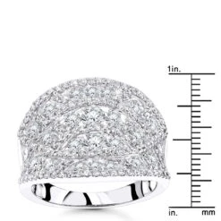 Ladies Diamond 3 Ct 14K White Gold Unique Right Hand Ring -Its Hot Jewelry Shop ladies diamond right hand rings 35ct 14k gold unique jewelry cage ring rulerwh