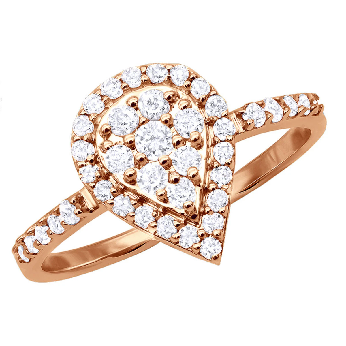 Ladies 14K White Gold Cluster Diamond Ring 0.62ct 5 Ladies 14K White Gold Cluster Diamond Ring 0.62ct - Image 3