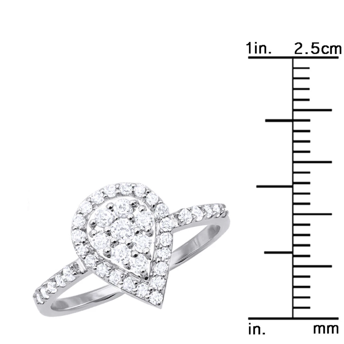 Ladies 14K White Gold Cluster Diamond Ring 0.62ct 10 Ladies 14K White Gold Cluster Diamond Ring 0.62ct - Image 8