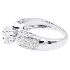 Ladies 14K White Gold Cluster Diamond Ring 0.99ct -Its Hot Jewelry Shop ladies diamond rings 14k cluster diamond ring 099ct p 6790 back white