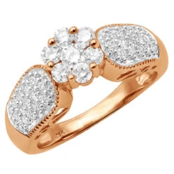 Ladies 14K White Gold Cluster Diamond Ring 0.99ct -Its Hot Jewelry Shop ladies diamond rings 14k cluster diamond ring 099ct p 6790 rose