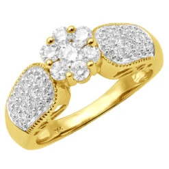 Ladies 14K White Gold Cluster Diamond Ring 0.99ct -Its Hot Jewelry Shop ladies diamond rings 14k cluster diamond ring 099ct p 6790 yellow