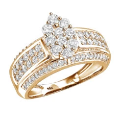 Ladies 14K White Gold Cluster Diamond Ring 1.55ct -Its Hot Jewelry Shop ladies diamond rings 14k cluster diamond ring 155ct p 6795 ro