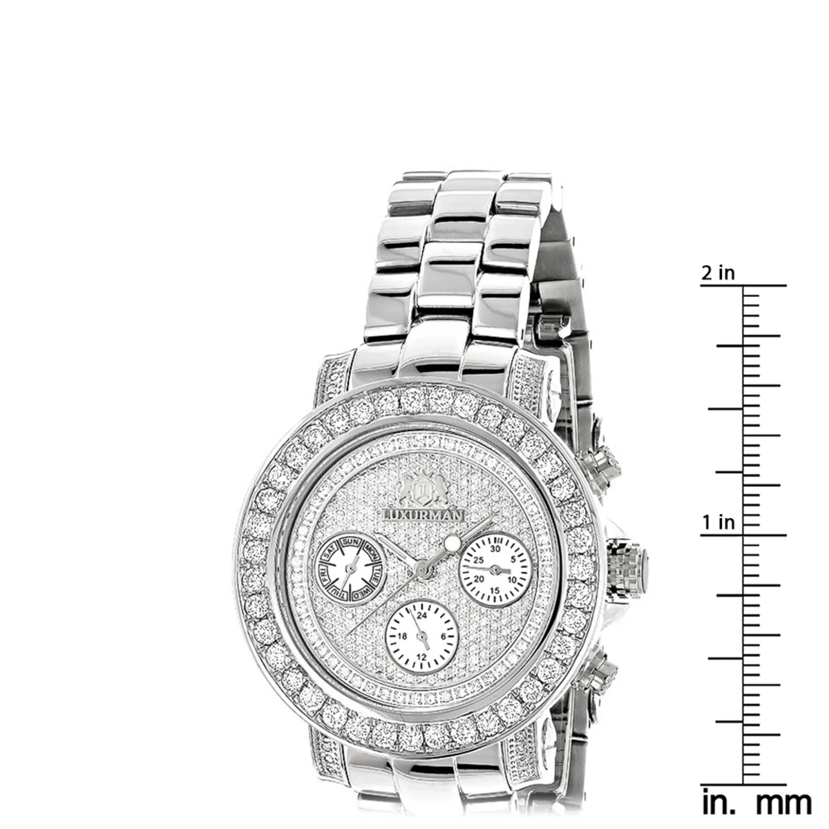 Ladies Diamond Watch 3ct Luxurman Diamond Watch 7 Ladies Diamond Watch 3ct Luxurman Diamond Watch - Image 5