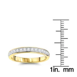 Thin Ladies Diamond Wedding Band 0.3ct 14K Yellow Gold Stackable Ring -Its Hot Jewelry Shop ladies diamond wedding band 03ct 14k gold rulerye