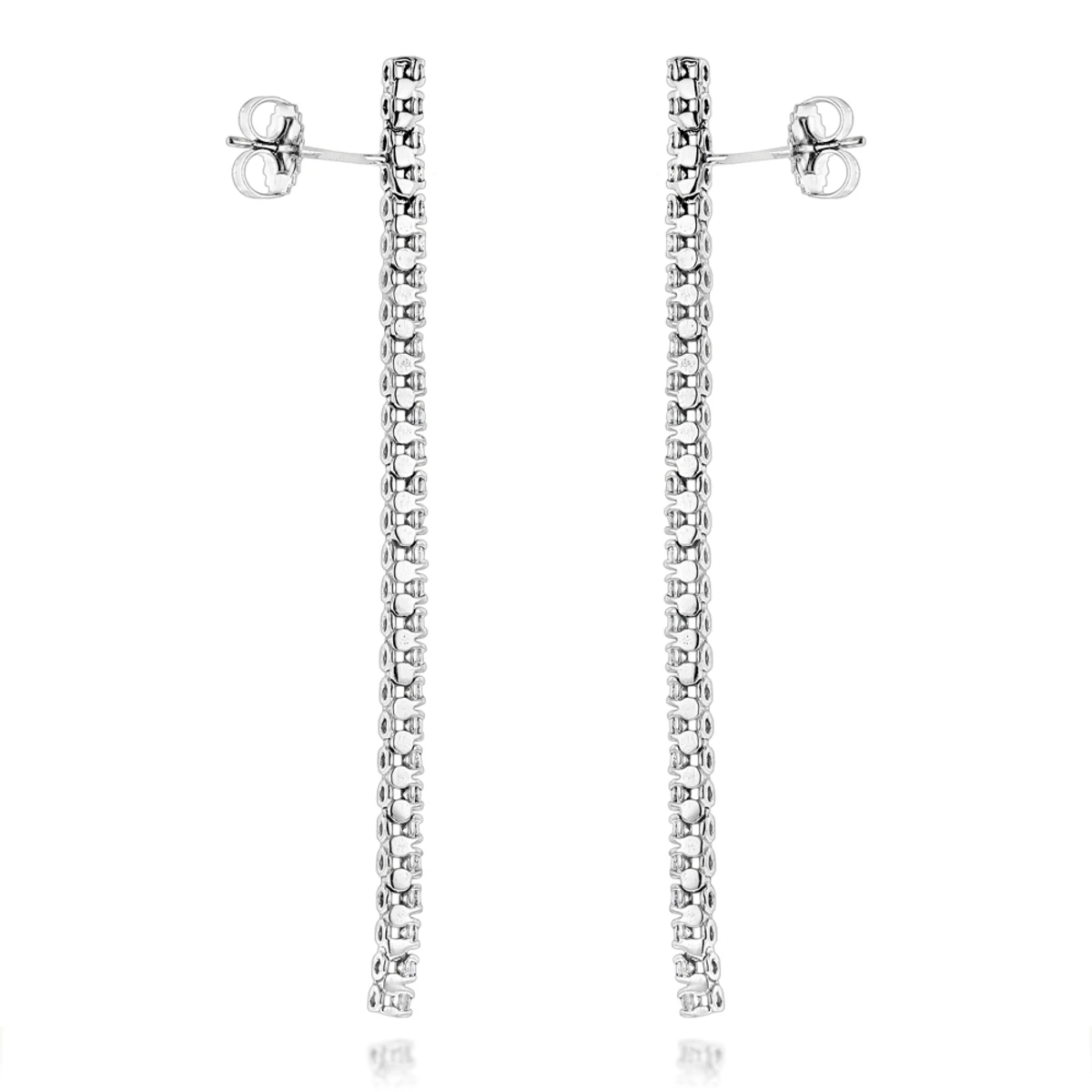 Ladies Earrings 14K White Gold String Diamond Earrings 1.54ct 6 Ladies Earrings 14K White Gold String Diamond Earrings 1.54ct - Image 4