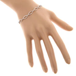 Ladies Oval Link DIamond Bracelet 0.65ct 14K White Gold -Its Hot Jewelry Shop ladies oval link diamond bracelet 065ct 14k gold bodwh