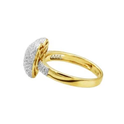 Ladies Pave Diamond Heart Ring 1 Carat 14K Yellow Gold -Its Hot Jewelry Shop ladies pave diamond heart ring 099ct 14k p 42938 back