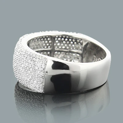 Ladies Pave Diamond Ring 1.05ct 14K White Gold 4 Ladies Pave Diamond Ring 1.05ct 14K White Gold - Image 2