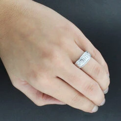 Ladies Round Baguette Diamond Wedding Band 1.05ct 14K Rose Gold -Its Hot Jewelry Shop ladies round baguette diamond wedding band 105ct 14k 3