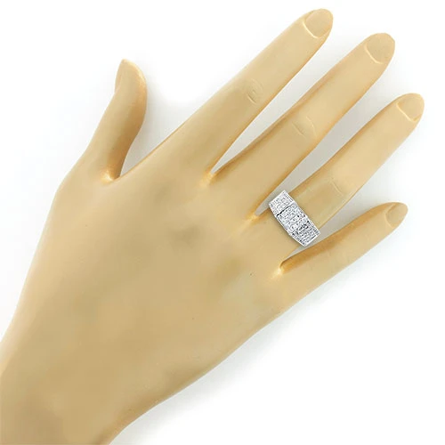 Ladies Square Diamond Engagement Ring 1.6ct 14K White Gold 5 Ladies Square Diamond Engagement Ring 1.6ct 14K White Gold - Image 3