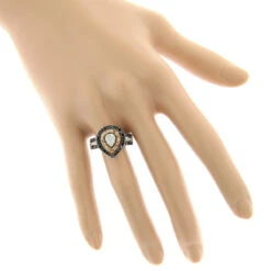 Ladies White Brown Black Diamond Ring 1.11ct 14K White Gold -Its Hot Jewelry Shop ladies white brown black diamond ring 111ct 14k gold bodwh