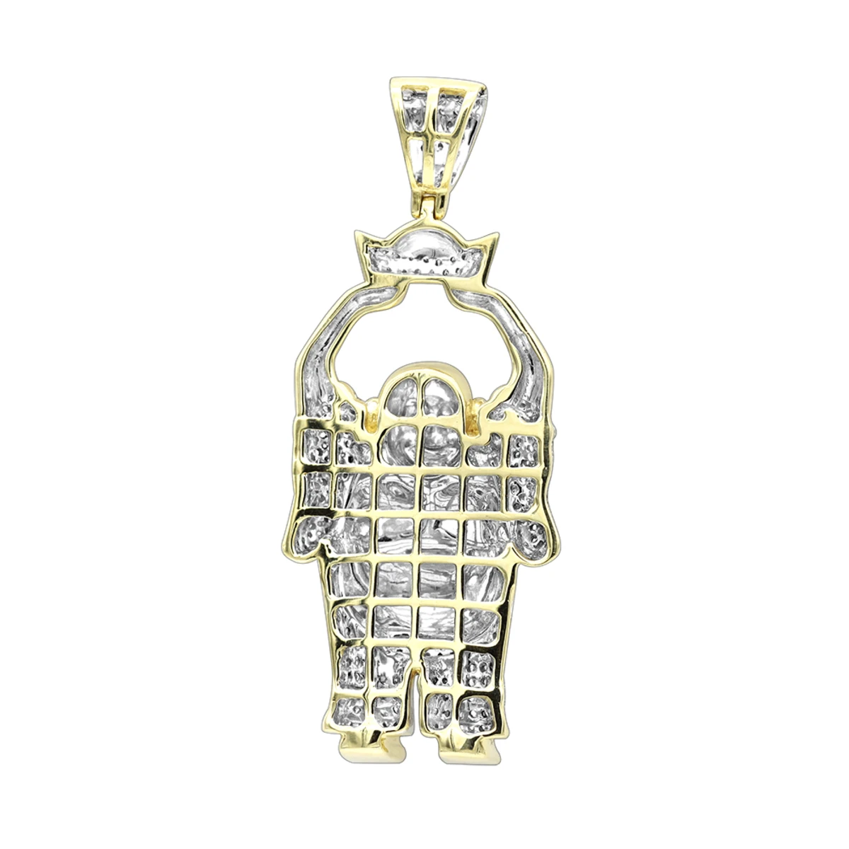 Large 1 Carat 10K Yellow Gold Smiling Diamond Buddha Pendant For Men 6 Large 1 Carat 10K Yellow Gold Smiling Diamond Buddha Pendant For Men - Image 4