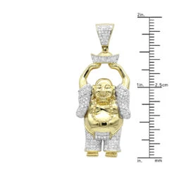 Large 1 Carat 10K Yellow Gold Smiling Diamond Buddha Pendant For Men 13 Large 1 Carat 10K Yellow Gold Smiling Diamond Buddha Pendant For Men -Its Hot Jewelry Shop large 1 carat solid 10k gold smiling diamond buddha pendant for men rulerye
