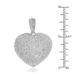 Large 14K White Gold Diamond Heart Pendant For Women 5.35ct 12 Large 14K White Gold Diamond Heart Pendant For Women 5.35ct -Its Hot Jewelry Shop large 14k fully paved diamond heart pendant 535ct p 22370 rulerwh