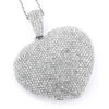 Large 14K White Gold Diamond Heart Pendant For Women 5.35ct -Its Hot Jewelry Shop large 14k fully paved diamond heart pendant 535ct p 22370 wh