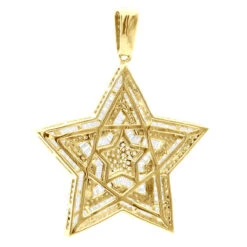 Large 2 Inch Men's Diamond Star Pendant 14K White Gold 5 Carats 14 Large 2 Inch Men's Diamond Star Pendant 14K White Gold 5 Carats -Its Hot Jewelry Shop large 2 inch mens diamond star pendant 14k white rose yellow gold 5 carats 803233 back yellow