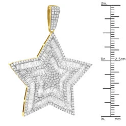 Large 2 Inch Men's Diamond Star Pendant 14K White Gold 5 Carats 17 Large 2 Inch Men's Diamond Star Pendant 14K White Gold 5 Carats -Its Hot Jewelry Shop large 2 inch mens diamond star pendant 14k white rose yellow gold 5 carats 803233 ruler yellow