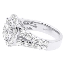 Large 4 Carat Diamond Engagement Ring For Women 14K Yellow Gold Cluster Diamonds -Its Hot Jewelry Shop large 4 carat diamond engagement ring for women 14k gold cluster diamonds 803264 back white