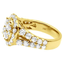 Large 4 Carat Diamond Engagement Ring For Women 14K Yellow Gold Cluster Diamonds -Its Hot Jewelry Shop large 4 carat diamond engagement ring for women 14k gold cluster diamonds 803264 back yellow