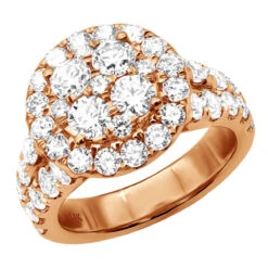 Large 4 Carat Diamond Engagement Ring For Women 14K Yellow Gold Cluster Diamonds -Its Hot Jewelry Shop large 4 carat diamond engagement ring for women 14k gold cluster diamonds 803264 rose