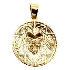 Large 4in Diamond Lion Pendant For Men 14K Yellow Gold Medallion 10 Carats -Its Hot Jewelry Shop large 4in diamond lion pendant for men solid 14k gold medallion 10 carats 100682 back
