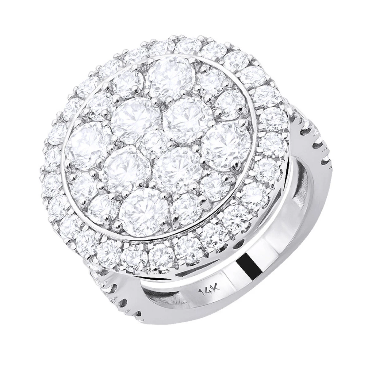 Large 5 Carat Diamond Ring For Women 14K White Gold 3 Large 5 Carat Diamond Ring For Women 14K White Gold