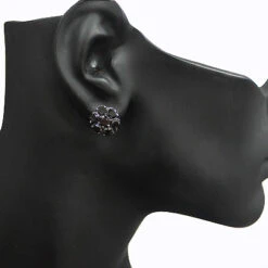Large Black Diamond Cluster Earrings 5.50ct 14K Black Plated Gold -Its Hot Jewelry Shop large black diamond cluster earrings 550ct 14k p 45559bod