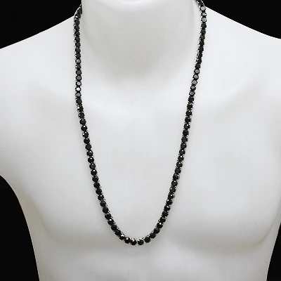 Large Black Diamond Necklace Chain 151.50ct 14K White Gold 5 Large Black Diamond Necklace Chain 151.50ct 14K White Gold - Image 3