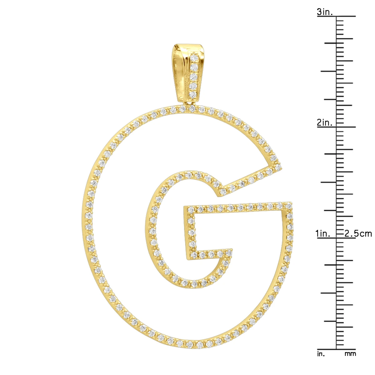 Oversized 10K Yellow Gold Custom Made Diamond Initial Letter Pendant For Men 2 Carat 10 Oversized 10K Yellow Gold Custom Made Diamond Initial Letter Pendant For Men 2 Carat - Image 8