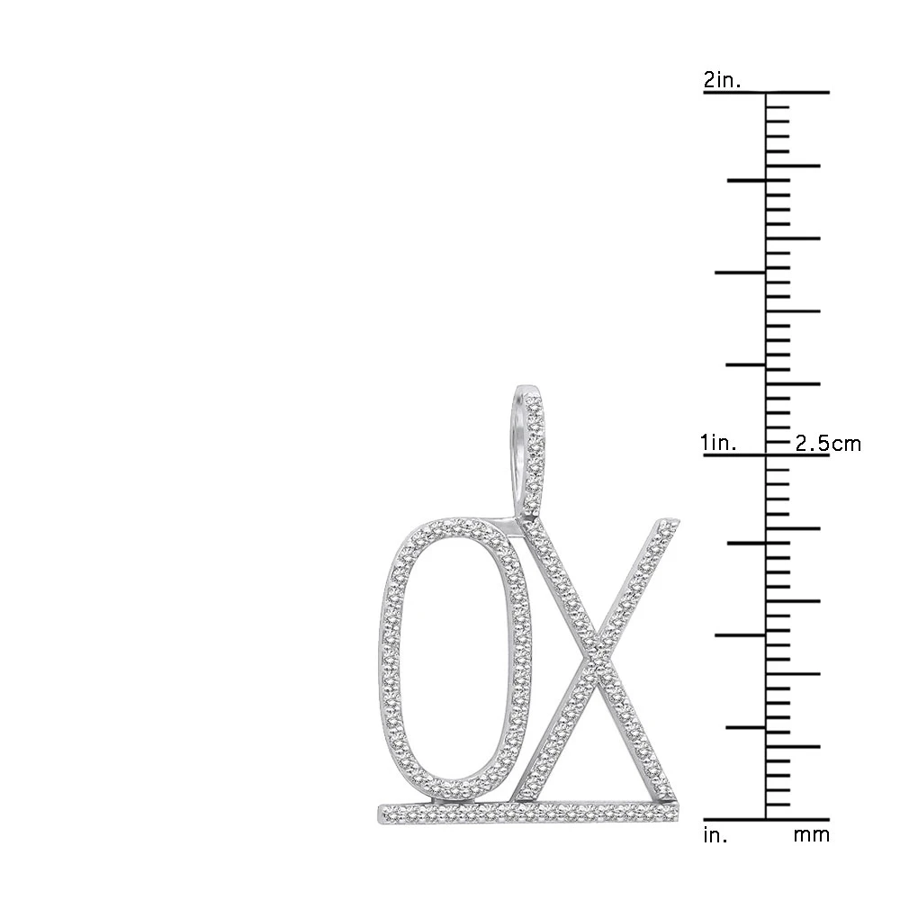 Large Customizable Diamond Initials Pendant For Men & Women 10K White Gold 8 Large Customizable Diamond Initials Pendant For Men & Women 10K White Gold - Image 6