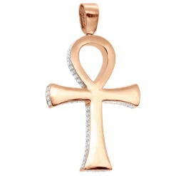 Large Diamond Ankh Cross Pendant For Men 14K White Gold 2.5 Inches 7 Carats -Its Hot Jewelry Shop large diamond ankh cross pendant for men 14k gold 25 inches 7 carats 804091 back rose