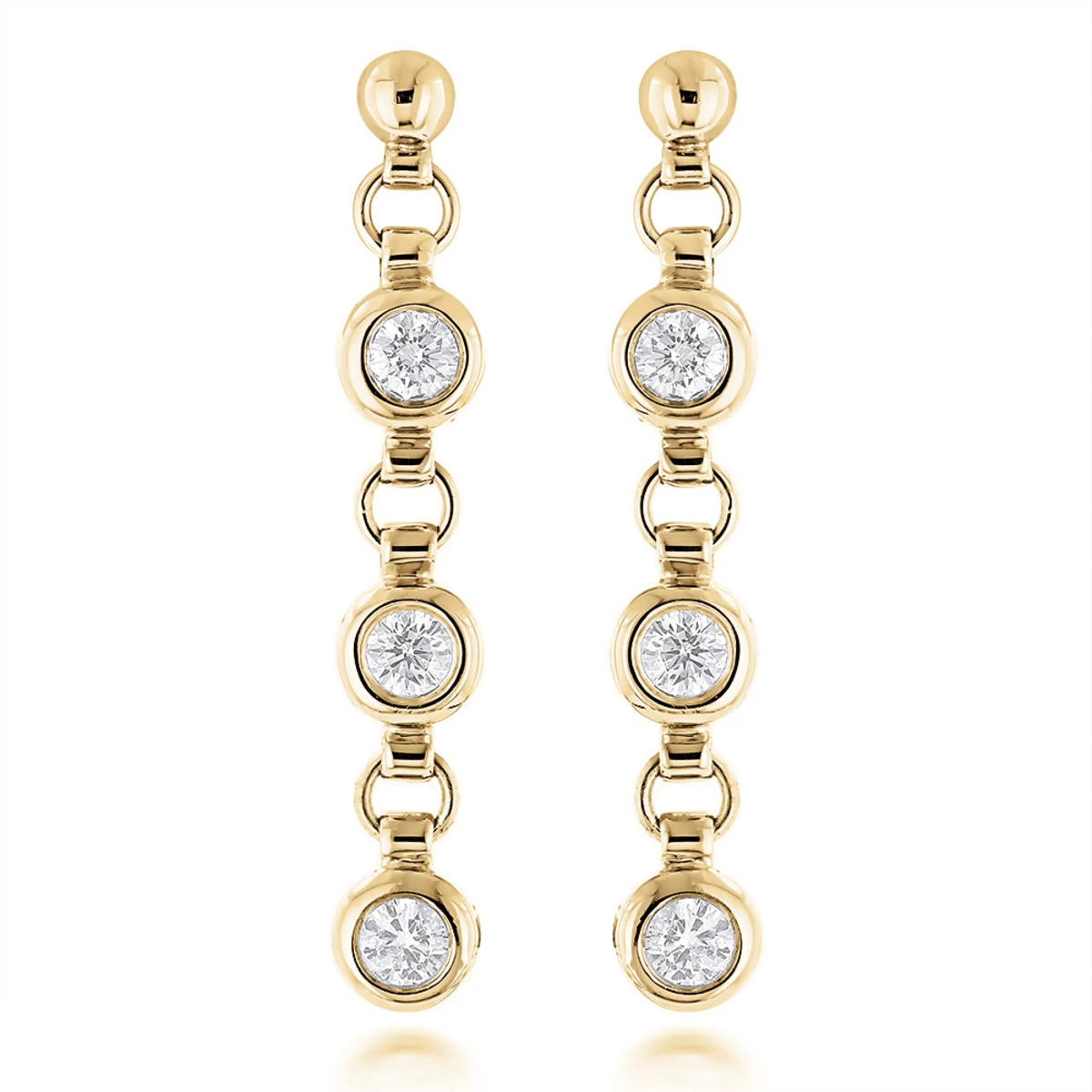 Large Diamond Drop Earrings 0.55ct 14K White Gold 4 Large Diamond Drop Earrings 0.55ct 14K White Gold - Image 2