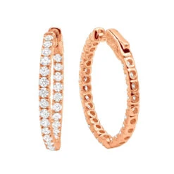 Large Diamond Hoop Earrings Inside Out 2.00ct 14K Yellow Gold -Its Hot Jewelry Shop large diamond hoop earrings inside out 200ct 14k p 45905 ro