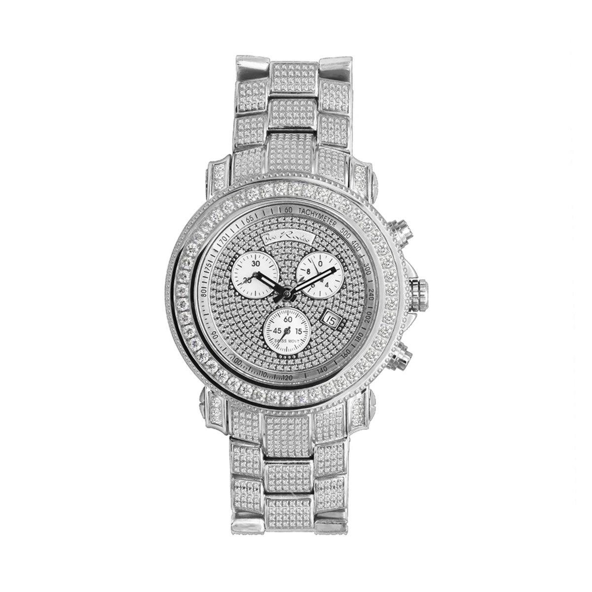 Fully Iced Out Diamond Watch For Men 17ct 48mm Case Large Joe Rodeo Junior 3 Fully Iced Out Diamond Watch For Men 17ct 48mm Case Large Joe Rodeo Junior